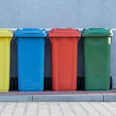 coloured bins